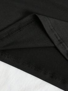 女士T恤 - 黑色 - 查看 5