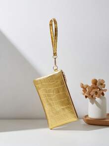 时尚简约休闲多用途手提包、手机袋、钱包、通勤、运动、小包、女士手机包、个性化礼物、校园包、钱包、可爱女士零钱包、周末包、女士零钱包、轻便折叠包、跑步包、情人节定制礼物、钱包、斜挎包、校园风格钱包、零钱包、口红包、学生钥匙包、金色鳄鱼纹钱包、豹纹钱包、约会之夜、外出、街头、晚会、小钱包 - 彩色 - 查看 6