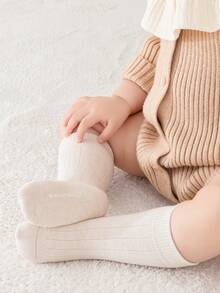 5 par bezszwowych skarpetek w jednolitym kolorze dla maluchów, uniwersalne skarpetki dla rodziców i dzieci, jesień/zima - Wielokolorowe - Zobacz 5