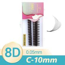 Lashes 6D To 8D C Curl Ultra Speed Pointy Base Promade Fans Eyelash Extensions Premade Fans 500 Fans Per Box - C - View 22