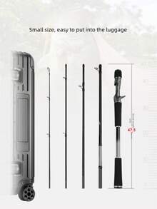 2.1MH 2.4MH Đúc và quay di động 5 đoạn Cần câu du lịch lướt sóng nước mặn Carbon quay Cần câu 12-25lb Trọng lượng mồi 7-35g Thuyền Jigging Trolling Cần câu - màu đen - Xem 4