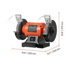 Bench Grinder, 6-Inch Single Speed Bench Grinder, 3450RPM High-Speed Table Grinders With 450W 3.8A Induction Motor, 36/60-Grit Grinding Wheel & Adjustable Eye Shield For Fast Sharpening Grinding - 6-inch 450W 3450 RPM - View 10