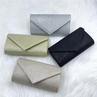Bolso de noche de material brillante, bolso de vestir versátil, bolso de noche, bolso de cadena