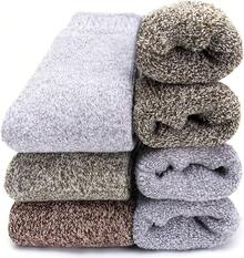 Calcetines térmicos de lana grueso de invierno merino para hombre, suaves, cálidos y cálidos(Paquete de 3/5) - Multi1-5pack-super grueso - Ver 9