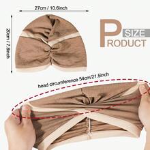 2 Pieces Turbans For Women, Soft Pre Tied Knot African Turban Head Wraps Chemo Headwear Pleated Beanie Cap Sleep Hat Hair Loss Hat Chemo Cancer Cap For Women - 1 - 查看 2