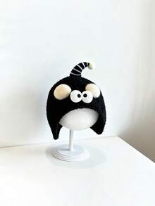 1 件婴儿秋冬季趣味眼睛无檐帽（男女通用） - 加厚毛绒帽 - 保暖护耳婴儿帽 - 彩色 - 查看 6