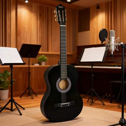 38" New Beginners Acoustic Guitar With Case, Strap, Tuner And Pick