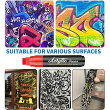 1pc 15mm Wide Tip Permanent Marker Pen, Waterproof & Fade Resistant, Suitable For Rock, Wood, Glass, Tire, Canvas, Ceramic, Fabric, Graffiti, Touch Up Paint, Large Capacity Craft Marker Pen, Advertising Pen