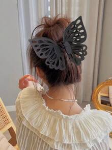 4pcs Women Plain Matte Criss-Cross 8-Shaped Hair Clips, Simple Elegant Chic Hairstyle Accessories For Thin Hair, Medium Size, 2 Beige 2 Dark Brown, Everyday Wear Elegant Claw Clips Casual Hair Claws - Multicolor - View 2