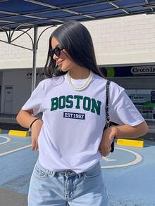 ¡Nueva camiseta 2025! Camiseta estampada de manga corta, cómoda y versátil. Puede usarse sola o como prenda interior. Con diseño de cuello redondo holgado, perfecta para la oficina, la escuela, salidas de fin de semana o viajes. Fácil de combinar en el día a día, ofrece una sensación fresca y ligera. Diseño unisex, ideal también para llevar en pareja. - Blanco - Ver 1