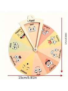 1 buc. Cadran din lemn pentru reglarea emoțiilor, stil rustic - Instrument de gestionare a stării de spirit cu fețe expresive și placă de afișare pe masă - Decorațiune fără electricitate pentru dormitor/spații familiale - Decor sezonier de sărbători (Halloween/Ziua Recunoștinței/Juneteenth), ajutor pentru conștientizarea bunăstării mintale, semn pentru biroul terapeutului, instrument de învățare a sentimentelor, piesă centrală pentru inițierea conversațiilor (fără suport)