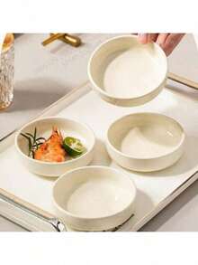 2件/4件3.5英寸小盘子 家用陶瓷调味盘 调味盘 酱料盘 新款小吃盘 水果盘 小盘子 - 彩色 - 查看 7