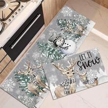 1 buc. Covoraș de Crăciun, covoraș de drenaj durabil pentru bucătărie, sufragerie, intrare, balcon, decor pentru casă, antiderapant, potrivit pentru cafenea, bar, vacanță, petrecere, dormitor, baie