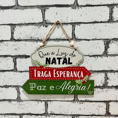 Placa de Porta Luz do Natal Placa de Porta Natal Decoração Natalina Enfeites de Natal Feliz Natal
