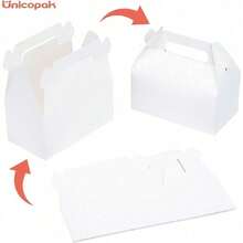 30 Pack White Gable Treat Boxes Party Favor Boxes For Goodie Snacks Cookie Candy S Birthday Party Wedding Shower Holidays 6.5x3.5x4 Inches KF - 白色 - 查看 5