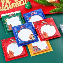 Bloc de notas con memorándum navideño de dibujos animados, cuaderno de mensajes para estudiantes, memorándum de oficina de estudio, memorándum navideño de dibujos animados de Papá Noel, regalo de papelería creativa navideña para estudiantes, bloc de notas de memorándum de mensaje lindo