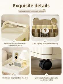 Multi-Purpose Storage Drawers,Removable Multi-Layer Drawer Storage Cabinet,3/4/5 Tier Drawers Storage Cabinet Rolling Utility Cart With Wheels, Movable Large Capacity Storage Cabinet For Snacks Toys Storage, Cartoon Trolleys Cream White Nightstands Rolling Cart With Drawers To Organize ,Room Easy Install High Quality And Movable , Multi-Purpose Organizer For Toys Clothes Diapers Sundries, Ideal Home Storage Solution For Small Spaces - Nhiều màu - Xem 12
