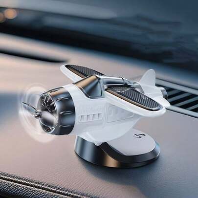 Solar Powered Rotating Airplane Ornament, Creative Car Interior Decor, Solar Powered