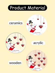 Custom Christmas Decorations With 1-8 Names, Personalized Christmas Tree Decorations, Customized Christmas Gifts, Customizable Text Christmas Ornaments, Diy Ornaments, Christmas, Garden, Acrylic, Ceramic, Wooden, Christmas Crafts, Snowman Pattern, Room Decor, Mom, Family