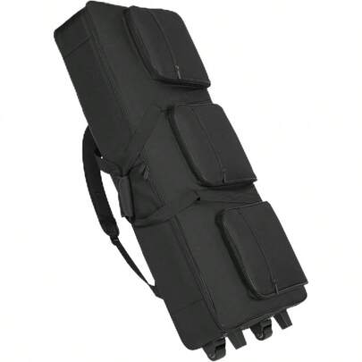 AKOZLIN Rolling 61 Keys Electric Piano Keyboard Gig Bag With Wheels And Adjustable Straps For 61 Note Keyboard And Accessaries
