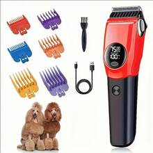 1 Pc, Professional Dog Hair Clipper Rechargeable Pet Trimmer Cat Shaver Pet Low Noise Grooming Clipper Different Card Combs For Precise Grooming & Styling, Daily Use