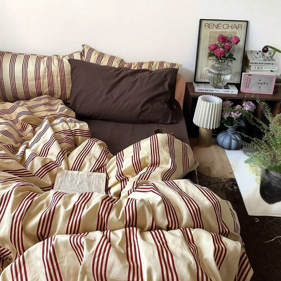 Vclife Modern Luxury Solid Color Duvet Cover Full For Girls Women And Jersey Knit Cotton Duvet Cover Queen Soft Grapefruit Bedding Set Queen , Ultra Soft, 4 Corner Ties With Two Pillowcases, No Comforter - 被套三件套-黑糖茶棕 - 查看 1