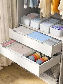 1/3/6pcs-Underwear Storage Box, Non-Woven Fabric Storage Box, Foldable Wardrobe Storage Box, Drawer Divider Storage, Suitable For Home Decor, Bedroom And Apartment Accessories, Back To School Dorm Supplies - White - View 5