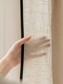 1 件法式复古薄纱窗帘，全新日式亚麻轻质奢华窗帘，适用于客厅、卧室、家居装饰，适合所有季节 - 彩色 - 查看 9