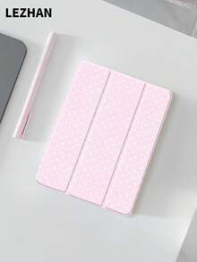 1 件可爱粉色波尔卡圆点艺术设计平板电脑保护壳，兼容 iPad (A16) 11 英寸第 11 代 2023、iPad 9/10 代 10.9 英寸、Galaxy Tab S6 Lite 10.4，防摔，铅笔槽，睡眠/唤醒支持，圣诞节，万圣节，浪漫礼物 - 彩色 - 查看 7