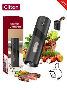 CLITON 电动盐和胡椒研磨器 - 单包装/双包装可选，电池供电/可充电可选 - 自动研磨，带 LED 灯，单手操作，充电底座带灯 - 圣诞派对、感恩节晚餐、新年庆祝活动和节日聚会的必备品 - 彩色 - 查看 13