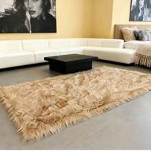 1pc Faux Fur Rug, Multiple Colors Available, 180cm Long X 60cm Wide, Non-Slip, Handwash/Machine Washable, Suitable For Autumn/Winter, Fish Shaped Carpet For Living Room, Bedroom, Bedside, Sofa, Wedding, Christmas, Fireplace, Dining Table, Outdoor Patio, Plush Soft Luxury Home Decor