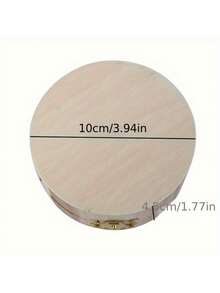 1pcVintage Wooden Jewelry Storage Box With Lid - Decorative Round Wood Container For Gifts, Keepsakes, Trinkets - Elegant Brass Clasp Closure Back To School - Multicolor - View 9