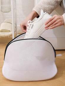 1 pieza Bolsa de malla con cierre de cremallera reutilizable, adecuada para zapatos y zapatillas, ropa interior, calcetines y otros artículos pequeños. Capacidad extra grande, bolsa para zapatos lavable, bolsa de viaje para zapatos, bolsa de lavandería con cierre de cremallera portátil, bolsa para zapatos para el hogar, bolsa de malla con cierre de cremallera para lavadora, bolsa para zapatos de poliéster duradero. Un regalo perfecto para el Día de San Valentín/Pascua en el hogar. - Multicolor - Ver 5