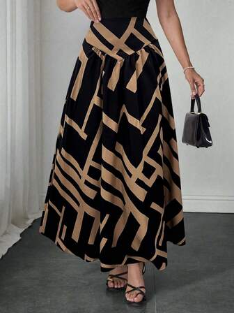 Elegant Ladies' Skirts In The New Autumn And Early Autumn Of 2025 Are Suitable For Dating, Student Wear, Daily Travel, Basic Versatile, Leisure, Beach And Other Scenes, Elegant And Casual Ladies' Skirts, Solid Color, Plastic Waist A Pleated Design, Woven Fabrics, A Variety Of Colors To Choose From, Suitable For Going Out To Wear, Can Also Be Used As Home Clothing.