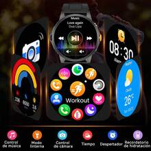 Smart Watch With Wireless Calls, Music Playback, Message Reminders, Multifunctional Sports Watch With Calculator, Alarm Clock And Flashlight - Black - View 9