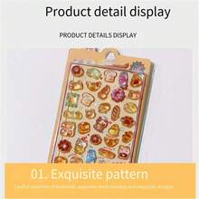 Cute Brown Bear 3D Stickers - Self-Adhesive Glossy Plastic Decals With Crystal Accents, Various Fantastical Designs, Suitable For DIY Crafts, Phone Cases, Laptops And Tablets