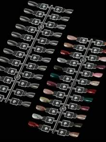 120/180 Colors Magnetic Nail Polish Display Book, Detachable Color Swatch Palette, High-End PU Material Color Card Display Album, Comes With 120/180 Magnetic Card Heads And 1 Piece Of 120/180 Numbered Label, Ideal Choice For Nail Art Design - Multicolor - View 14