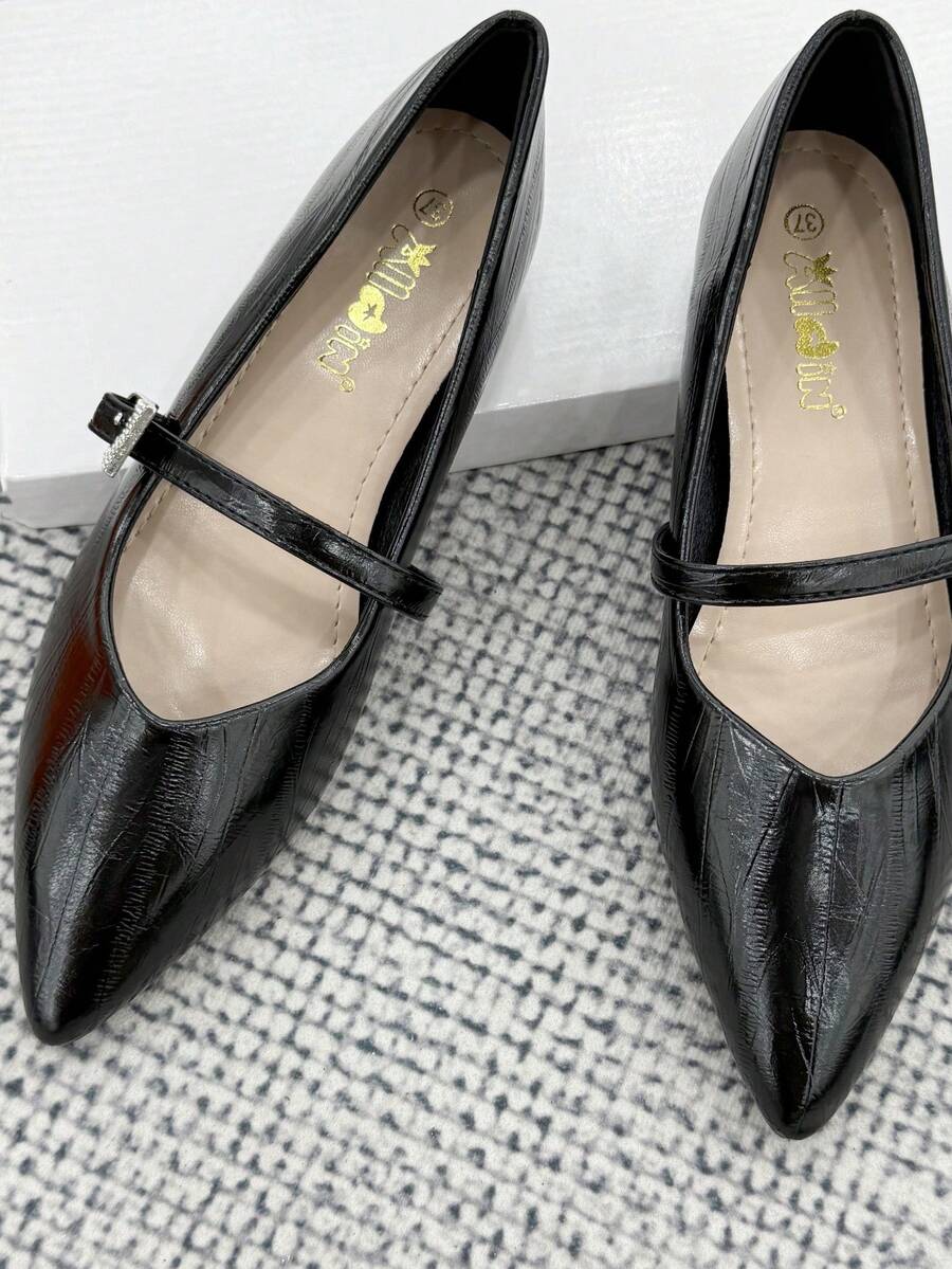 Sandalias planas de mujer con decoración de strass y hebilla, estilo de resort de moda