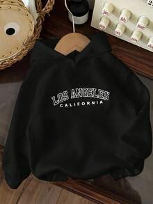 3 件套 Tween Boy 纽约 & 布鲁克林 & 洛杉矶文字印花羊毛衫 LiPullover 运动衫odie 运动衫套装，温暖舒适，适合秋冬 - 灰色 - 查看 3