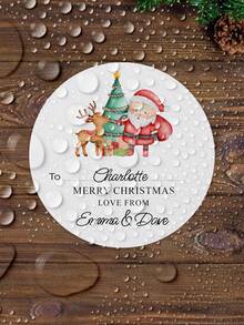 1/30/60/120pcs Personalized Labels - Customizable Stickers, Custom Christmas Stickers, Santa Claus Letter Stickers, Christmas Gift Labels, Snack Packaging Stickers, Customizable Text, Suitable For Holiday Gift Wrapping, Holiday Decoration, Holiday Envelopes, Candy And Snack Packaging, Self-Adhesive, Fashionable, Cute, Colorful, Customizable, Personalized, Suitable For Home, Office, Multi-Functional, Can Be Used For Christmas, Gift Wrapping, Holiday Calendar And Other Occasions. - White - View 3