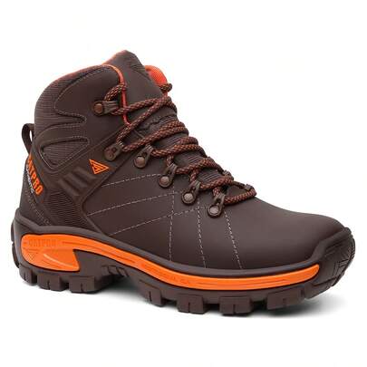 Bota Masculina CatPro Biqueira Termoplástico Couro Legítimo Coturno Militar Resistente Reforçado Solado Antiderrapante Com C.A