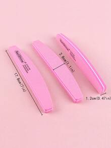 3 Piezas/5 Piezas/10 Piezas Limas de esponja para uñas, bloques de pulido de doble cara, herramientas de pulido de uñas, limas de conformado de uñas en forma de media luna, tiras de pulido, pulido de superficie de uñas, herramientas especializadas para dar forma a las uñas - Multicolor - Ver 5