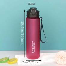1pc, 25oz Leak-Proof Portable Sports Bottle, With Timestamp, 750ml Cup, Two Options: Straw And Direct Drinking Spout. Suitable Sports And Fitness, Camping, School, Etc. Keep Your Cup Full At Any. As A, Valentine'S Day, Labor Day, Teachers' Day. - 紅色-750ML - 查看 6
