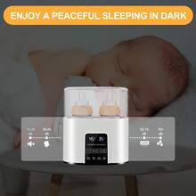 Bottle Warmer,  4-In-1 Double Bottles Warmer & Sterilizer Fast Milk Warmer Babies Food Heater/Defrost With LCD Display & 48H Accurate Temperature Control Breastmilk/Formula - trắng - Xem 6