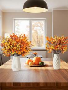 10/6PCS Artificial Autumn Baby's Breath Flower Bouquets. Modern-Style Artificial Flower Bundles Suitable For Autumn Home Decor, Fake Plants, Fall Decorations, Room Decor, Desk Decor, Bedroom Decor, Garden Decor, And Indoor Decoration Items.