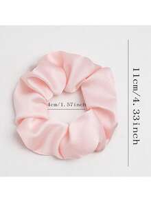 6件套女士粉色缎面蝴蝶结发圈，简约优雅休闲风，粉色配饰，情人节发绳，马尾辫发圈，发圈，发饰 - 粉色 - 查看 7