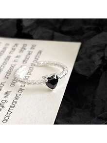 1 Stück eleganter schwarzer Twist-Liebesknoten-Ring - schicker & metallischer Schmuck, ideal als Geburtstags-, Muttertags- und Gelegenheitsgeschenk für sie