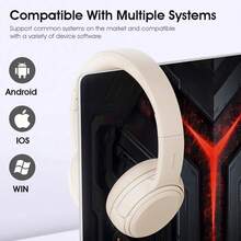 Tai nghe không dây Bluetooth trùm đầu Lenovo, EB320, Chống ồn, Loa lớn 40MM, Có thể gập lại, Nhẹ và Thoải mái, Tuổi thọ pin dài, Bluetooth 5.4, Thích hợp cho Chơi game, Nghe nhạc, Thể thao, Tương thích với iOS Android PC - màu đen - Xem 9