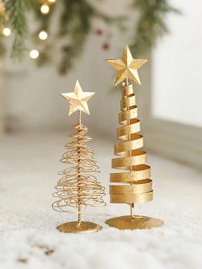 1pc Gold Mini Christmas Tree Tabletop Decoration Holiday Table Centerpiece Suitable For Home, Office, Suitable For Living Room, Bedroom, Fireplace, Party, Holiday Home Decor, Christmas Decoration, Christmas Ornaments, Office Decoration, Christmas Gift Christmas Decorations Room Decor Winter Christmas Decorations Home Christmas Gifts Christmas Decor