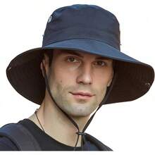 AI-PIKA Sombreros del Sol para Hombre,Sombreros para Hombre con Protección UV UPF 50+,ala Ancha,Impermeables,Transpirables para Ciclismo,Acampar,Pescar,Caminar - Azul marino - Ver 8